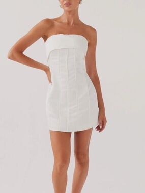 Peppermayo | Dresses | Peppermayo White Strapless Bodycon Dress For  Weddings Graduation Or Summer | Poshmark